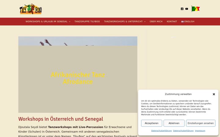 Captură de ecran a afrodance-djoutala.com