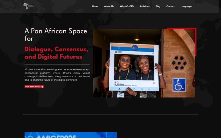 Captură de ecran a afrodig.org