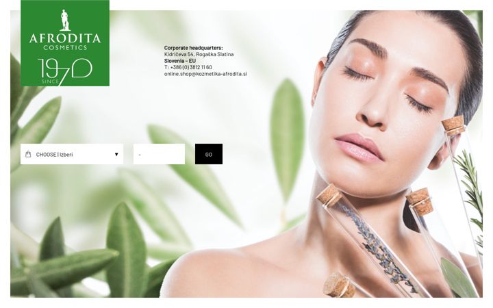Captură de ecran a afroditacosmetics.com