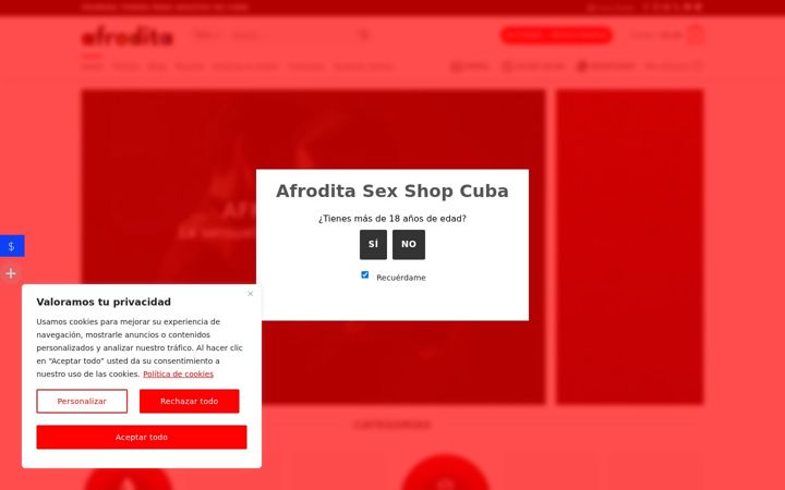 Screenshot of afroditastore.com