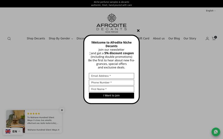 Zrzut ekranu afroditedecants.com