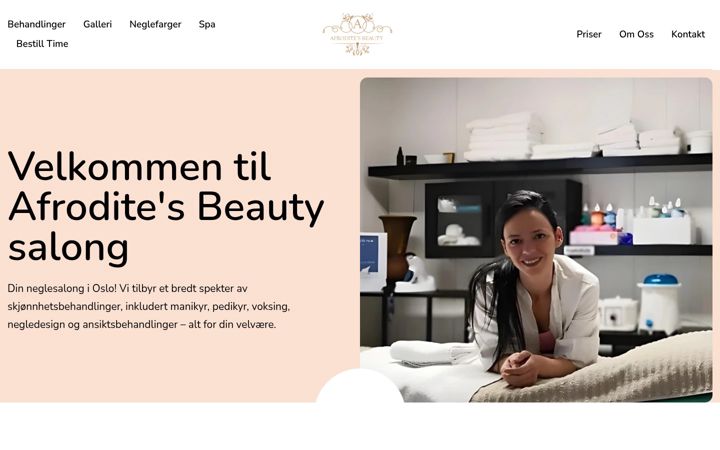 Screenshot of afroditesbeauty.no