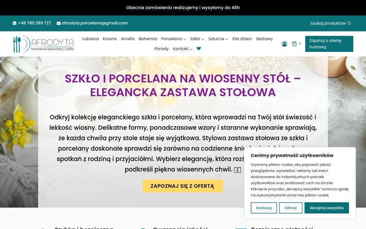 Zrzut ekranu afrodytahurtownia.pl