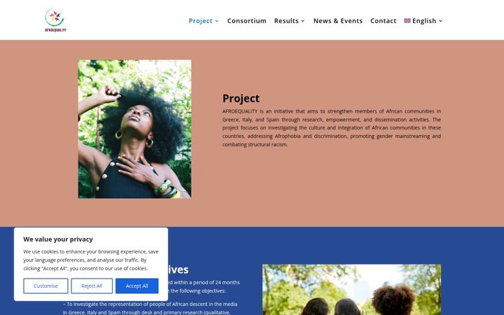 Screenshot of afroequality.eu