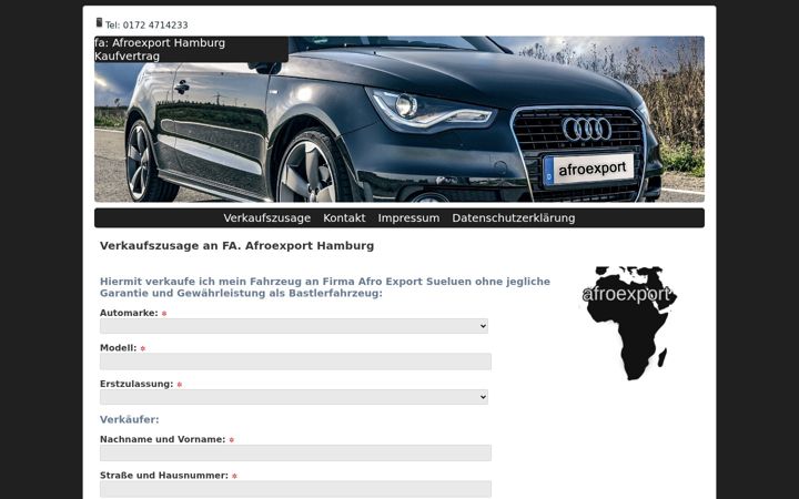 Screenshot of afroexport.com