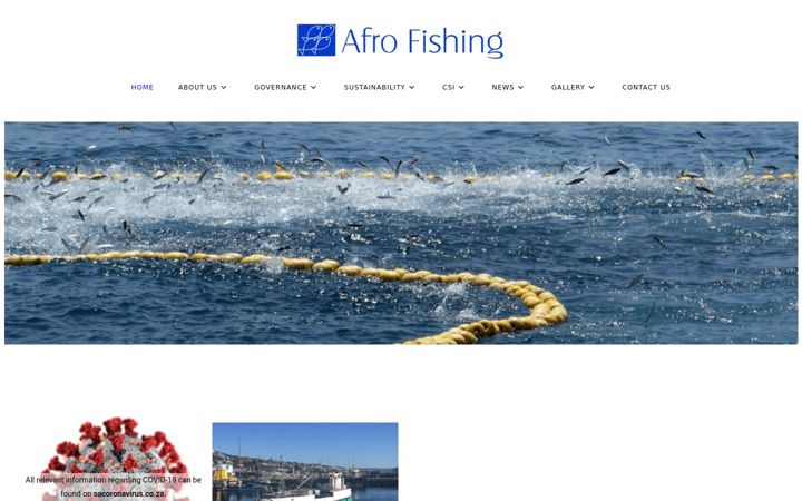 Screenshot of afrofishing.co.za