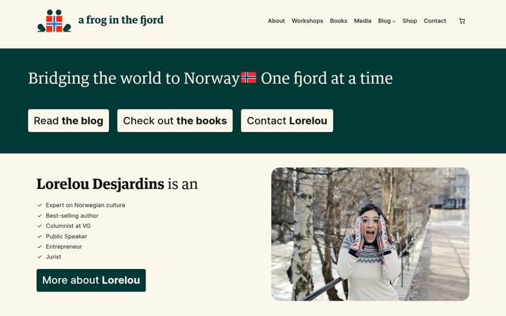 Screenshot ta' afroginthefjord.com