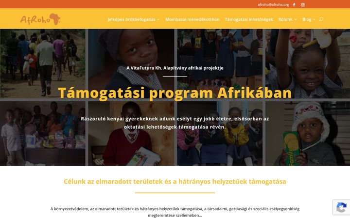 Posnetek zaslona afroho.org