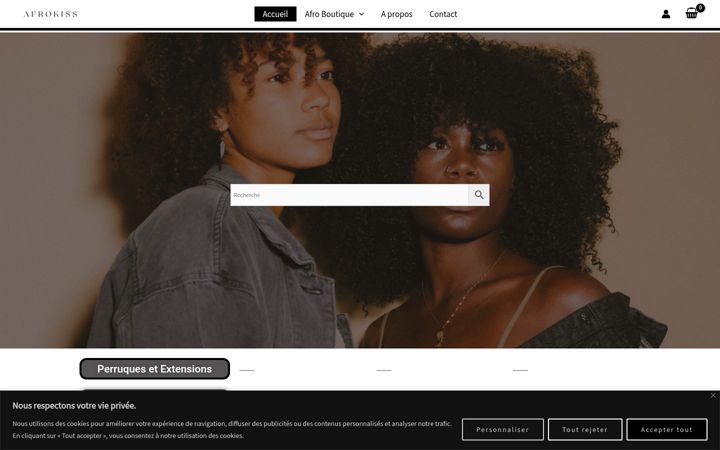 Snímek obrazovky afrokiss.fr