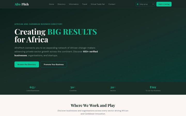 Screenshot of afropitch.com