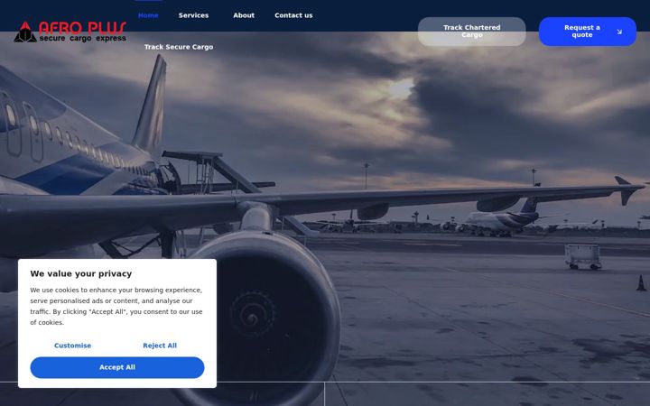 Skærmbillede af afroplussecurecargoexpress.com
