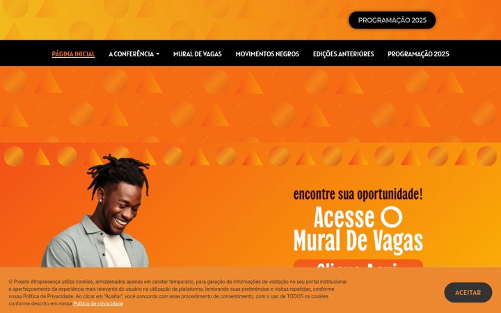 Kuvakaappaus sivustosta afropresenca.com.br