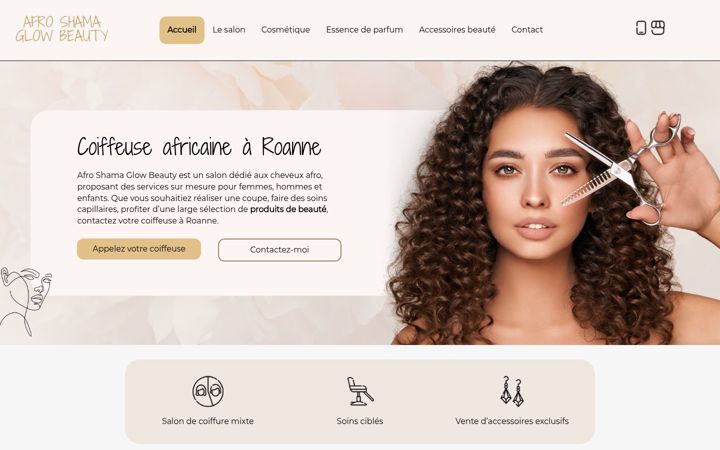 Screenshot of afroshamaglowbeauty.fr