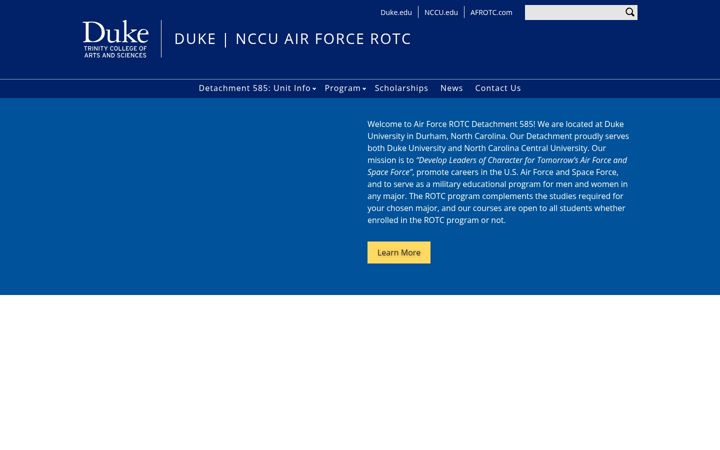 Screenshot stránky afrotc.duke.edu