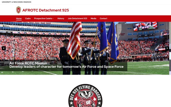 Screenshot stránky afrotc.wisc.edu