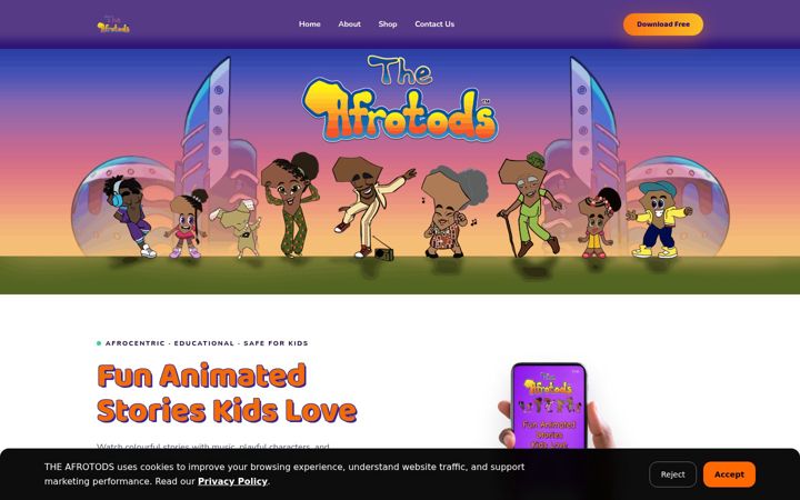 Screenshot of afrotods.com