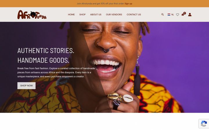 Screenshot of afrotunda.com