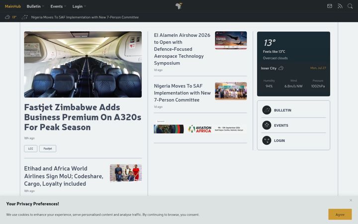 Screenshot of afrviator.org