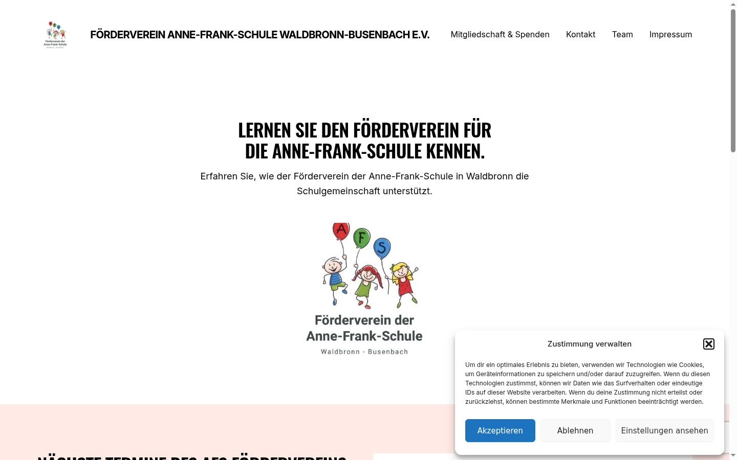 Ekrānuzņēmums ar piekrišanas baneri, kas tika rādīts pirms jebkādas mijiedarbības