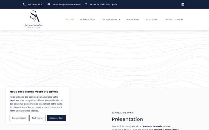 Screenshot of afsaravocat.com