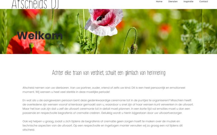 Snímek obrazovky afscheids-dj.nl