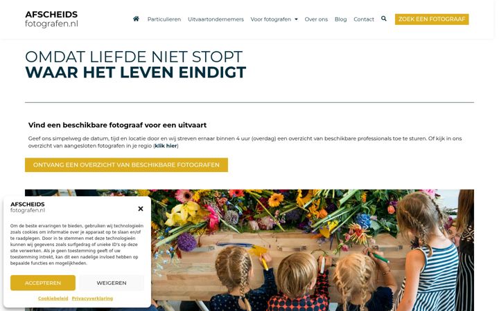 Snímek obrazovky afscheidsfotografen.nl