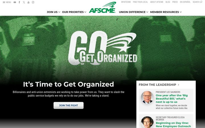 Screenshot of afscme.org