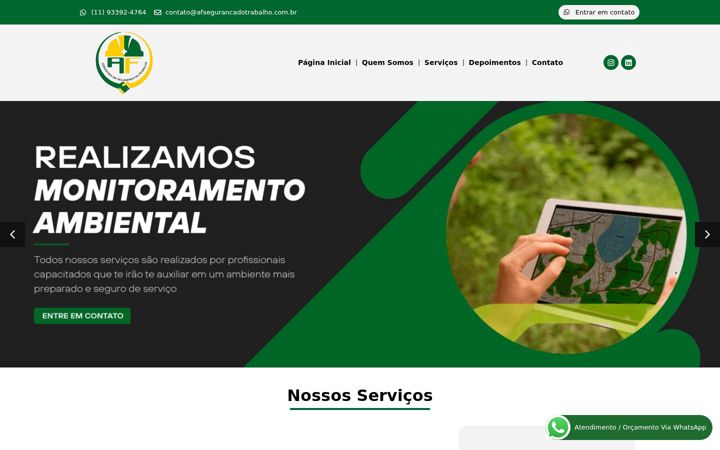 Екранна снимка на afsegurancadotrabalho.com.br