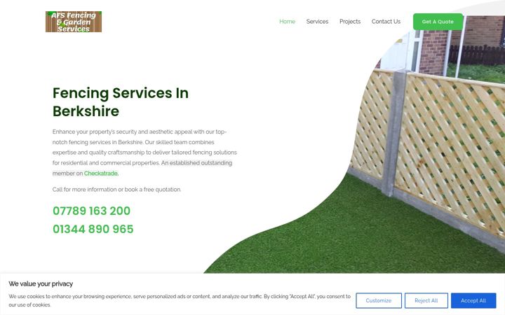 Screenshot of afsfencing.co.uk