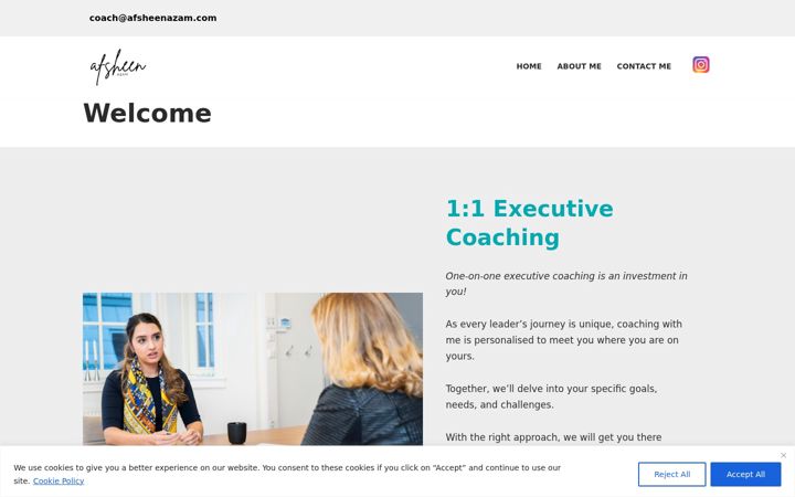 Screenshot of afsheenazam.com