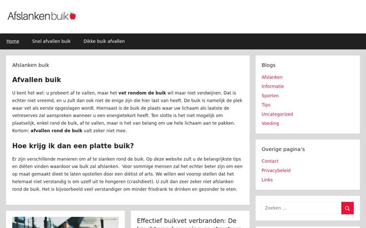 Captura de ecrã de afslankenbuik.nl