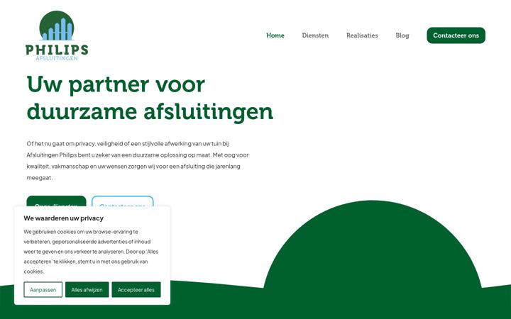 Screenshot of afsluitingenphilips.be