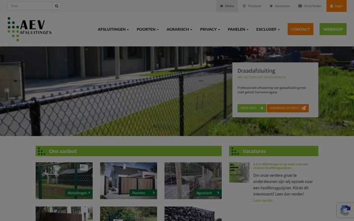 Captura de ecrã de afsluitingsmateriaal.be