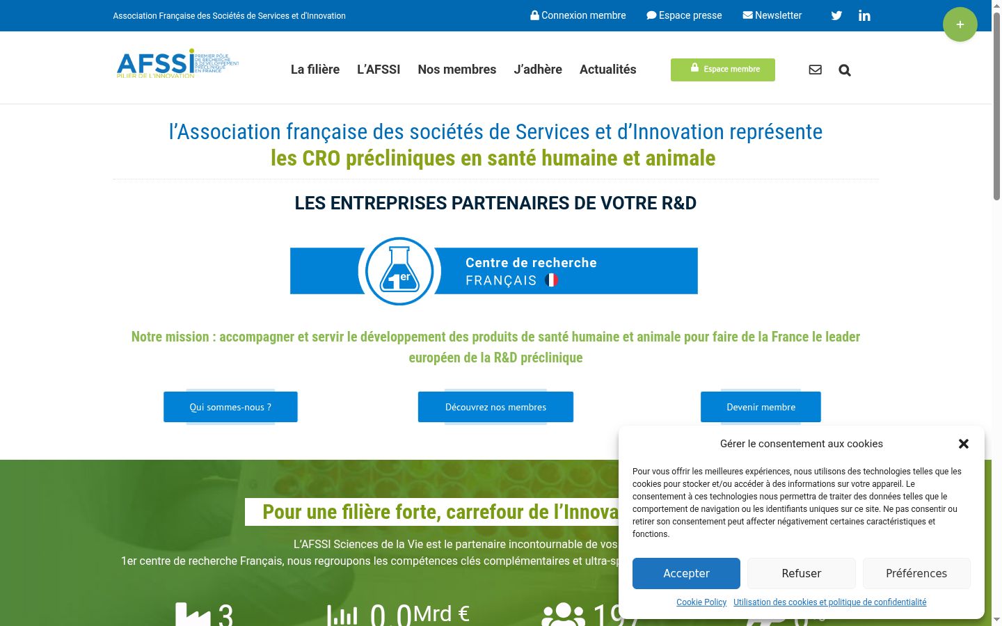 Screenshot of the consent banner shown before any interaction