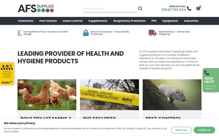 Screenshot of afssupplies.co.uk