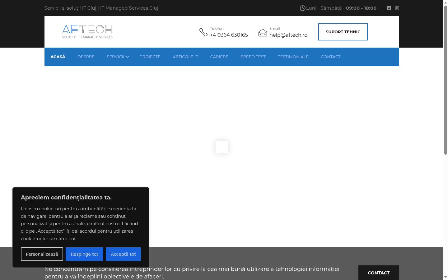 Screenshot του banner συγκατάθεσης που εμφανίστηκε πριν από οποιαδήποτε αλληλεπίδραση