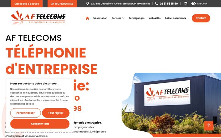 Screenshot van aftelecoms.fr