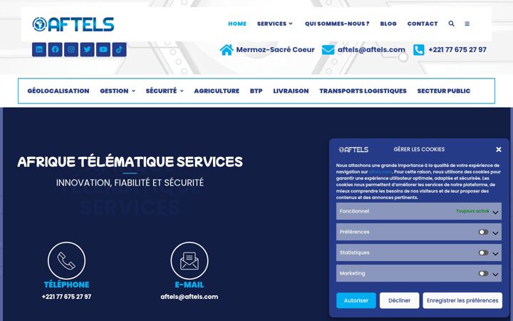 Screenshot van aftels.com