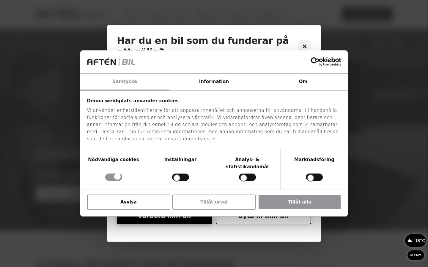 Screenshot tal-banner tal-kunsens muri qabel kwalunkwe interazzjoni