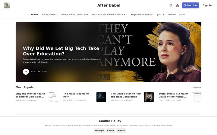 Screenshot di afterbabel.com