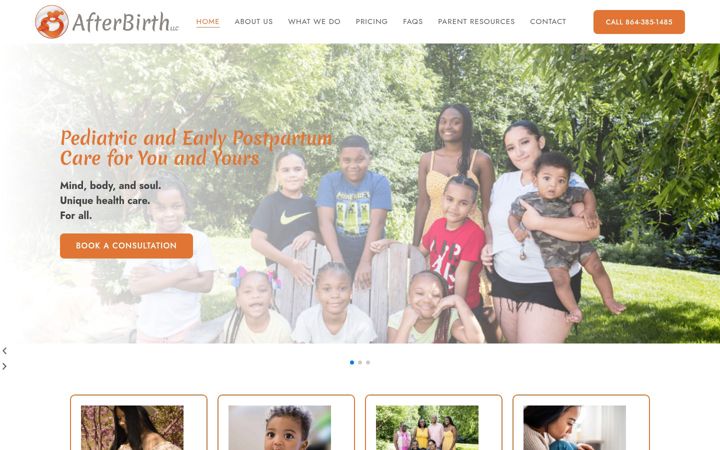 Screenshot van afterbirthhelp.com