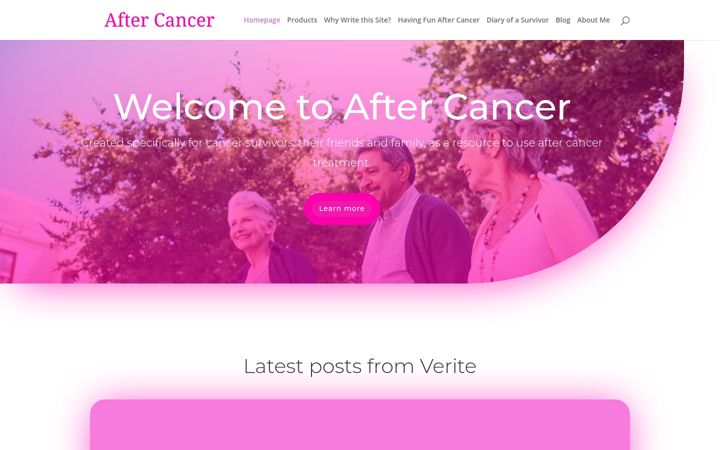 Snimka zaslona za aftercancers.com