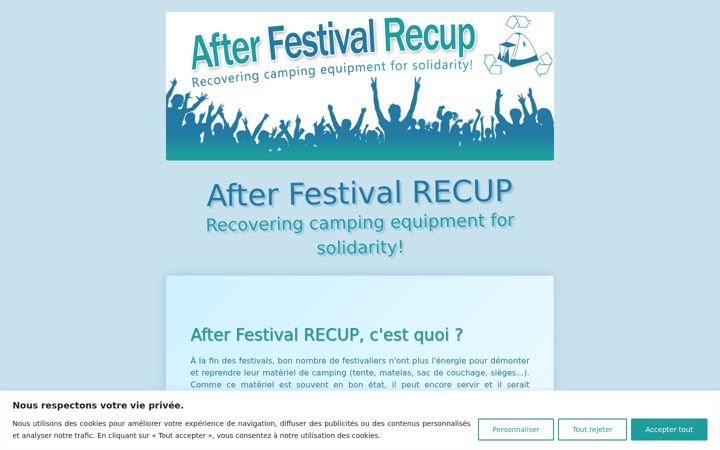Screenshot of afterfestivalrecup.be