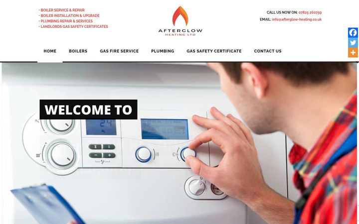 Screenshot of afterglow-heating.co.uk