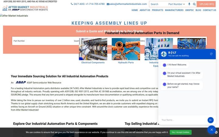 Screenshot of aftermarketindustrials.com