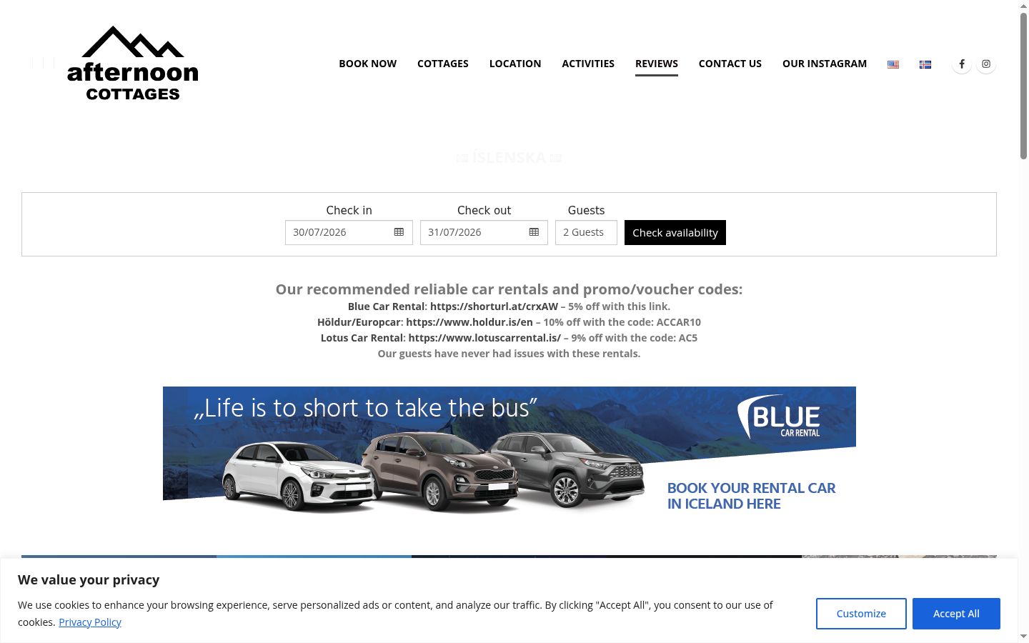 Sutikimo reklamjuostės, rodytos prieš bet kokią sąveiką, ekrano kopija