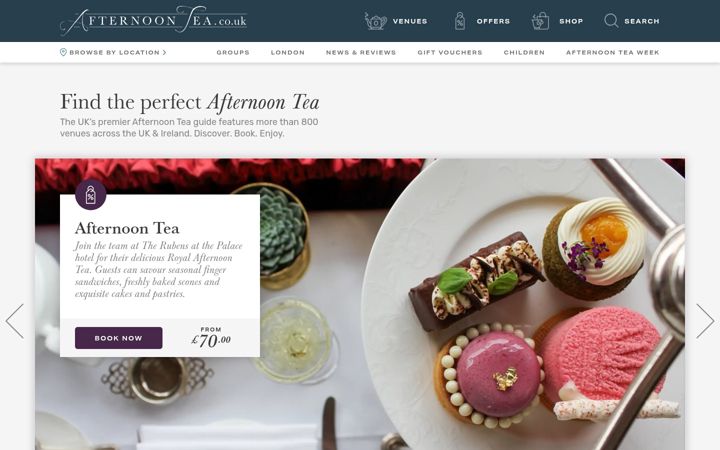 Screenshot of afternoontea.co.uk