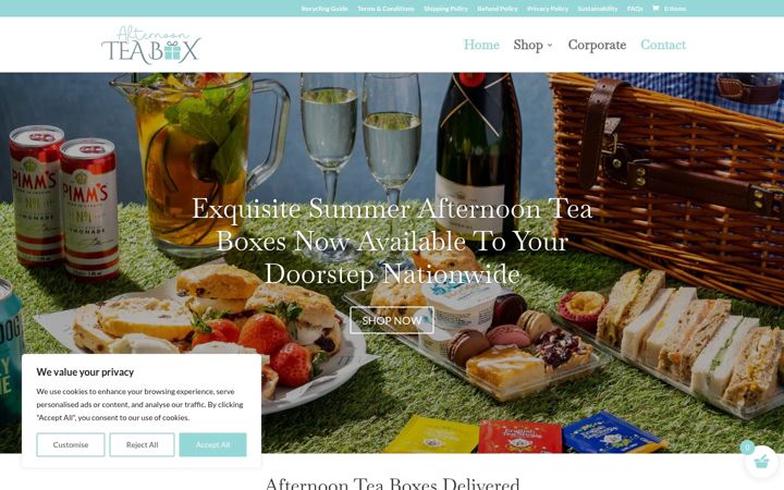Ekrānuzņēmums no afternoonteabox.com