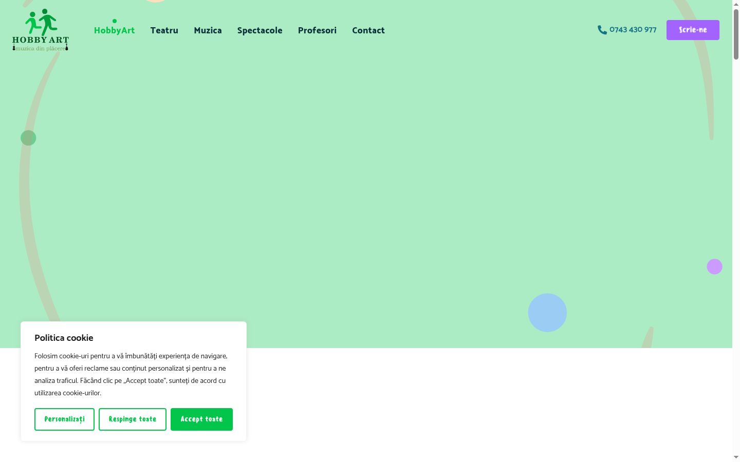 Screenshot of the consent banner shown before any interaction