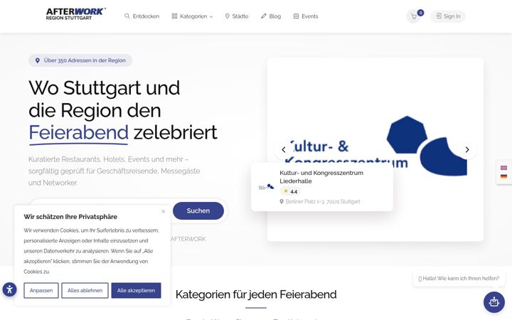 Screenshot of afterwork-stuttgart.de